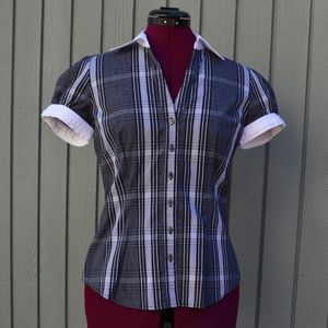 Express Striped Button-up with collar